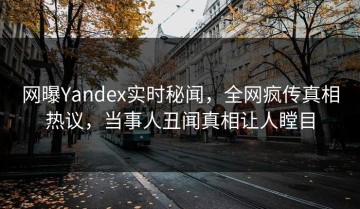 网曝Yandex实时秘闻，全网疯传真相热议，当事人丑闻真相让人瞠目