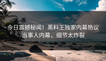 今日震撼秘闻！黑料王独家内幕热议当事人内幕，细节太炸裂