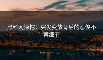 黑料网深挖：突发变故背后的忍俊不禁细节