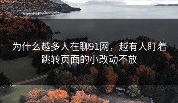 为什么越多人在聊91网，越有人盯着跳转页面的小改动不放