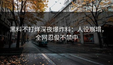 黑料不打烊深夜爆炸料：人设崩塌，全网忍俊不禁中