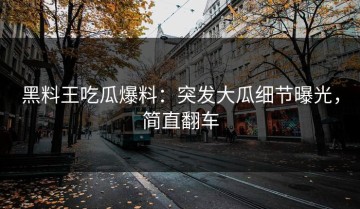 黑料王吃瓜爆料：突发大瓜细节曝光，简直翻车