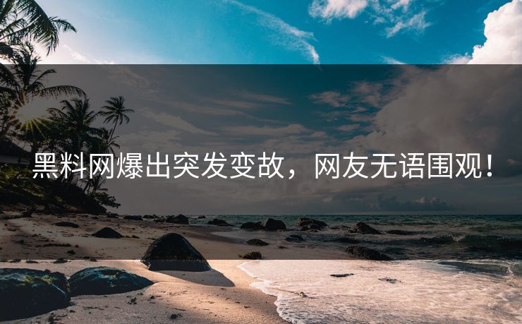 黑料网爆出突发变故，网友无语围观！